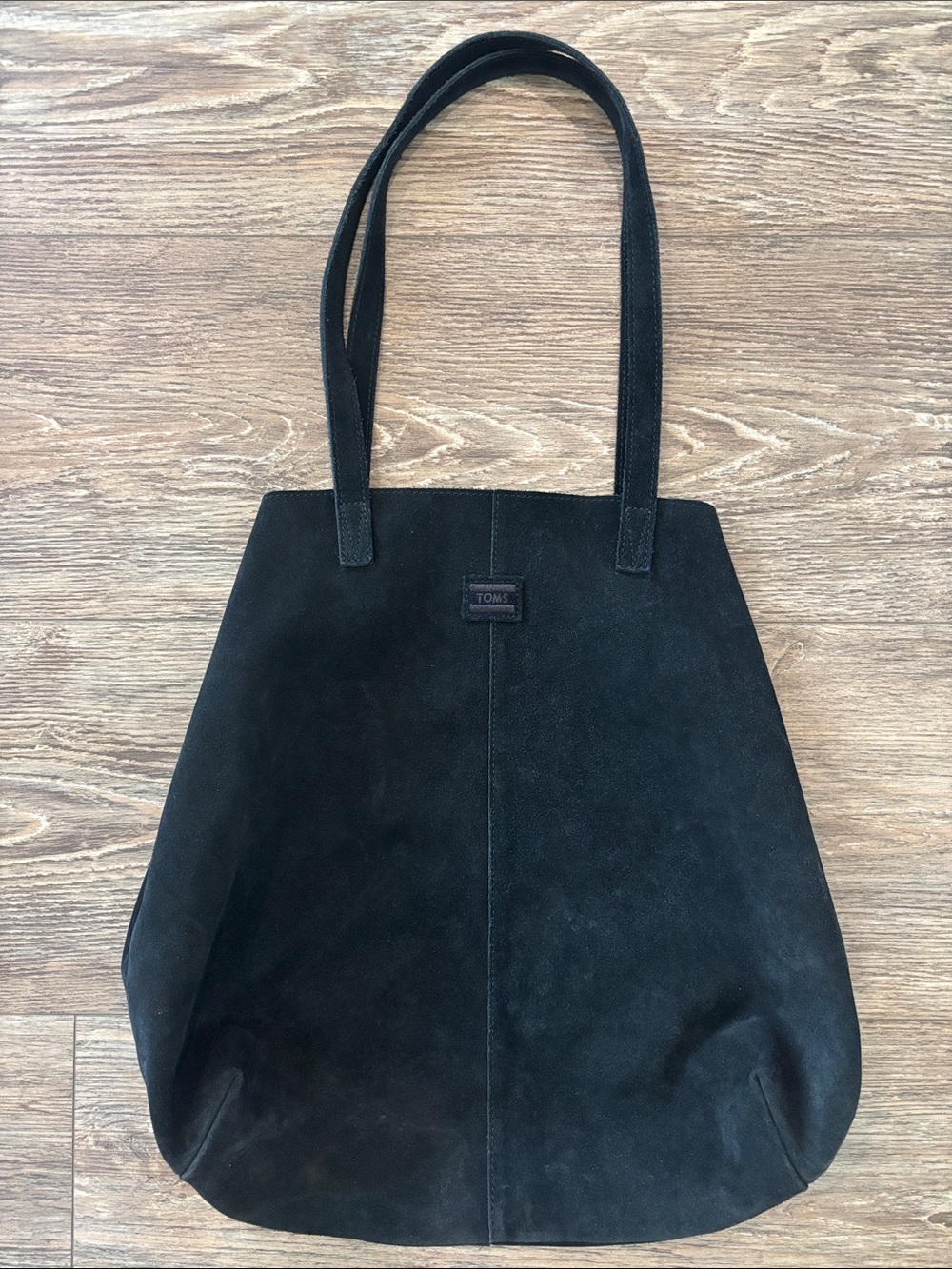 TOMS Black Cosmopolitan Soft Suede Slouchy Tote Shoulder Bag with Trees